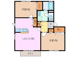 伊勢川島駅 徒歩15分 2階の物件間取画像